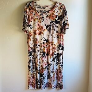 Antoinette by Anthropology Floral T-Shirt Dress